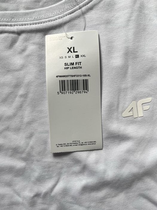 4f biala koszulka tshirt xl