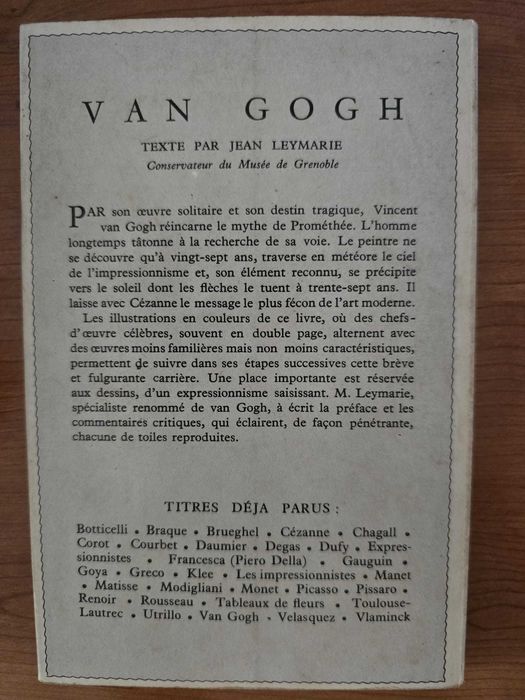 VAN GOGH - Le Grand Art en Livre de Poche