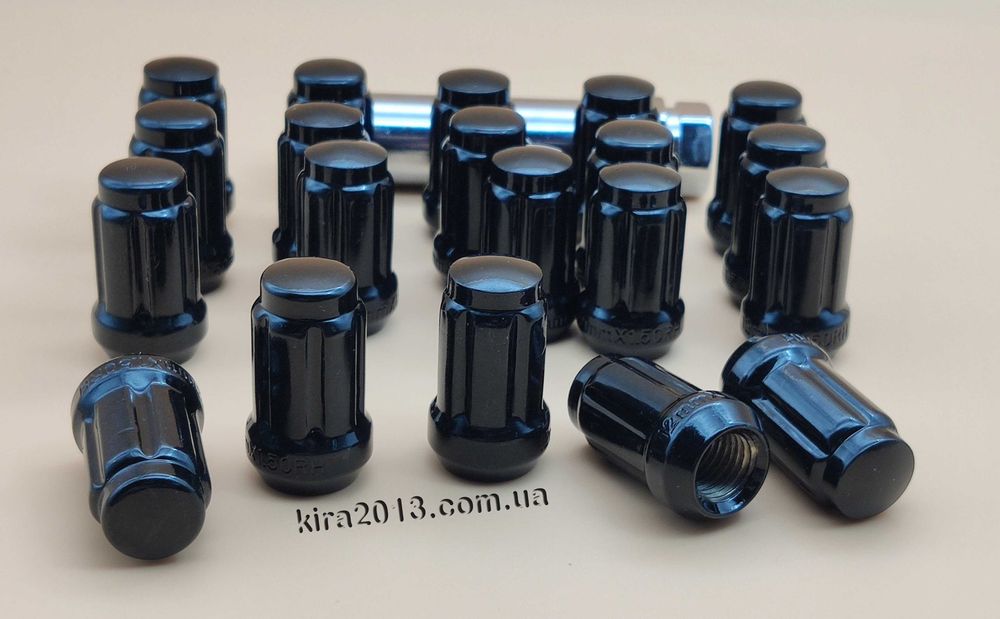 Гайка для узких отверстий в дисках М12х1,5 конус 35мм хром шлицевая