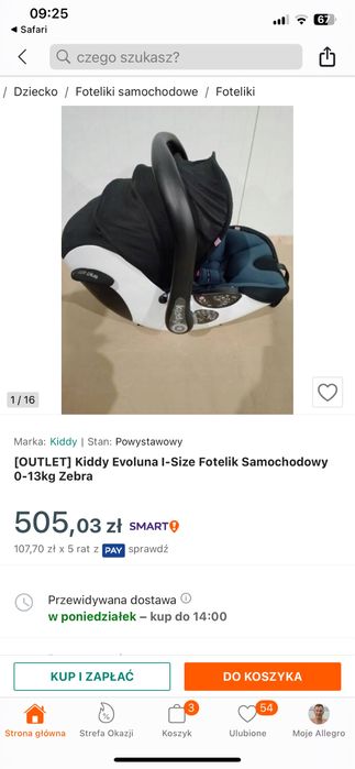 Nosidelko kiddy stan bardzo dobry +dodatki