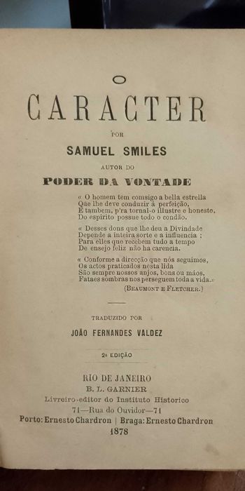 O Caracter 1878 Samuel Smiles