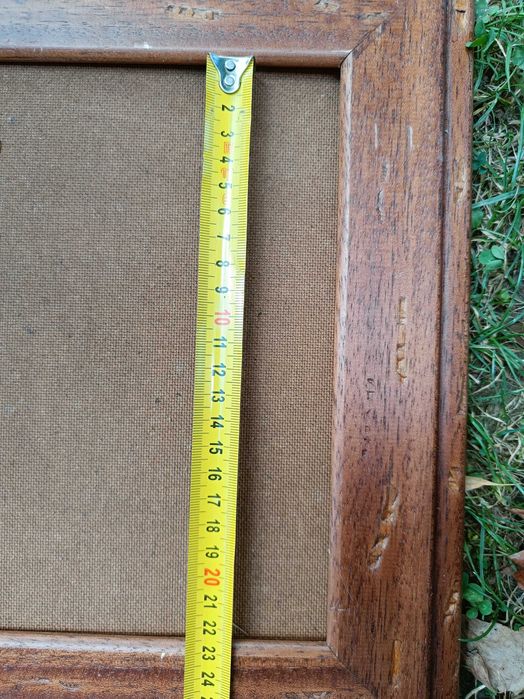 Drewniana ramka rustykalna ze szkłem 39×33 cm