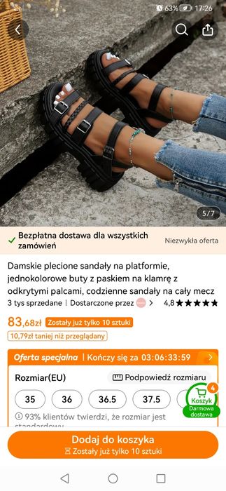 Sandały damskie NOWE! roz. 36 (23cm)