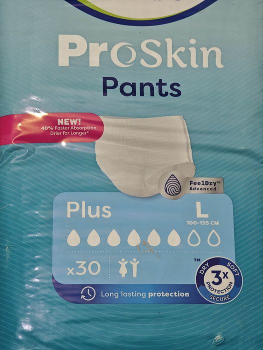 TENA ProSkin Pants Plus L 30 szt. – majtki chłonne, nowe