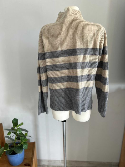 Sweter poncho tunika z golfem 100% wełna 38 M 10