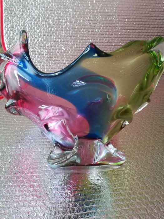 Vaso Vintage em Vidro Artístico – Estilo Murano