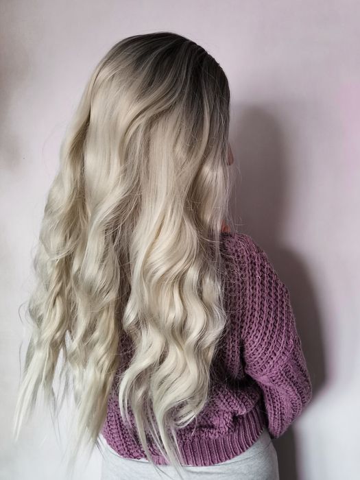 Blond peruka sztuczne włosy