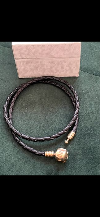 Pandora bransoletka rzemyk, złoto 585