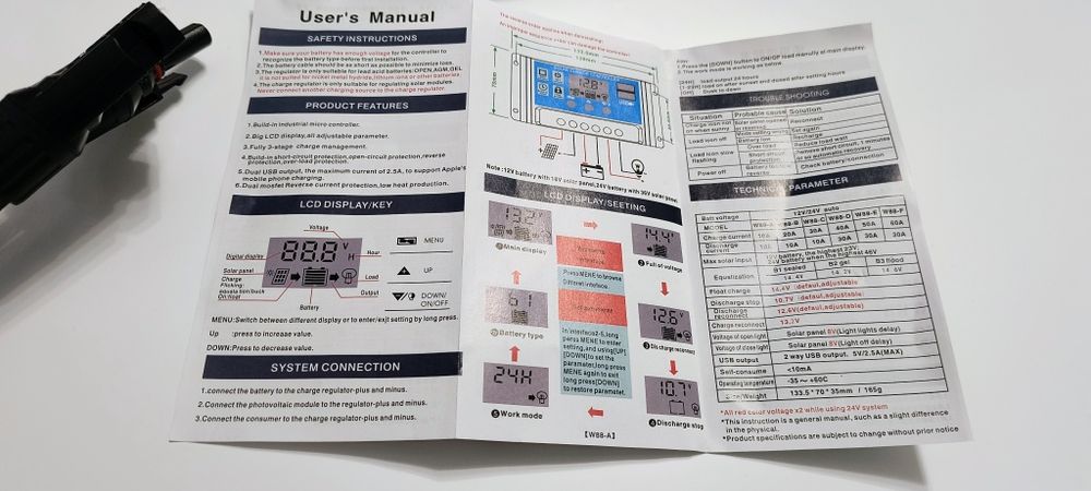 Zestaw paneli słonecznych, fotowoltaicznych 2x100w 2 sterowniki
