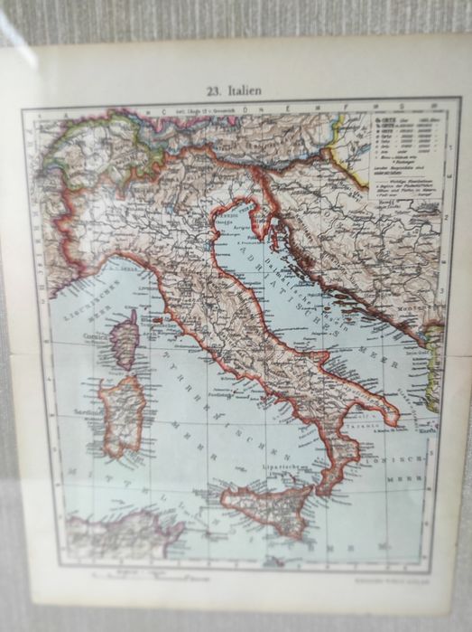 Stara mapa. Italia. Wlochy