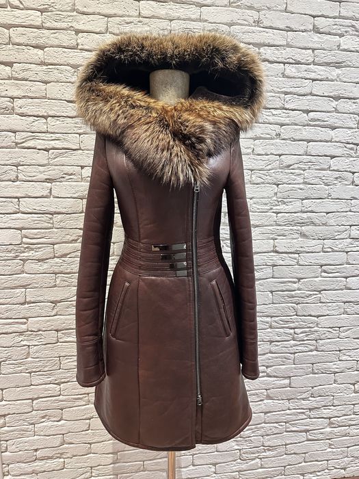 Дублянка з натуральним хутром, дубльонка чорнобурка шуба, полушубок