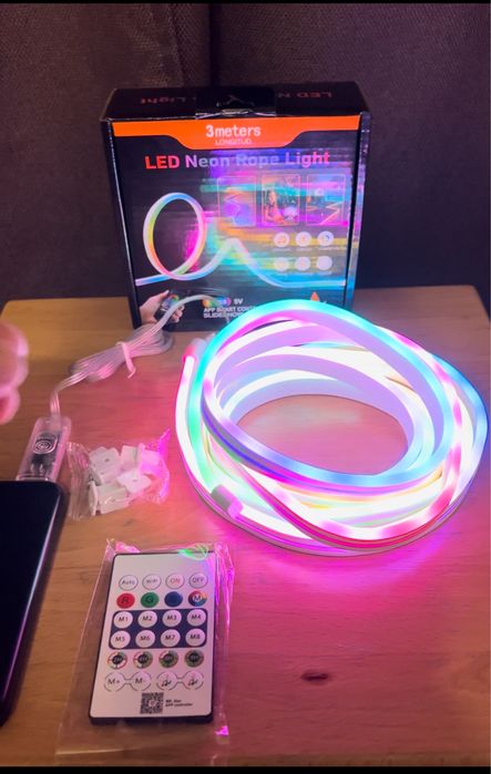 Розумна гнучка неонова стрічка 5 м RGB Лед лента Светодиодная лента