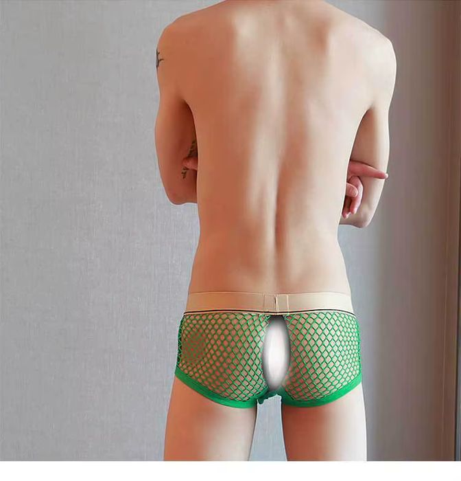 Męskie Siateczkowe Bokserki Jockstrap Otwarte z Przodu i z Tyłu - M