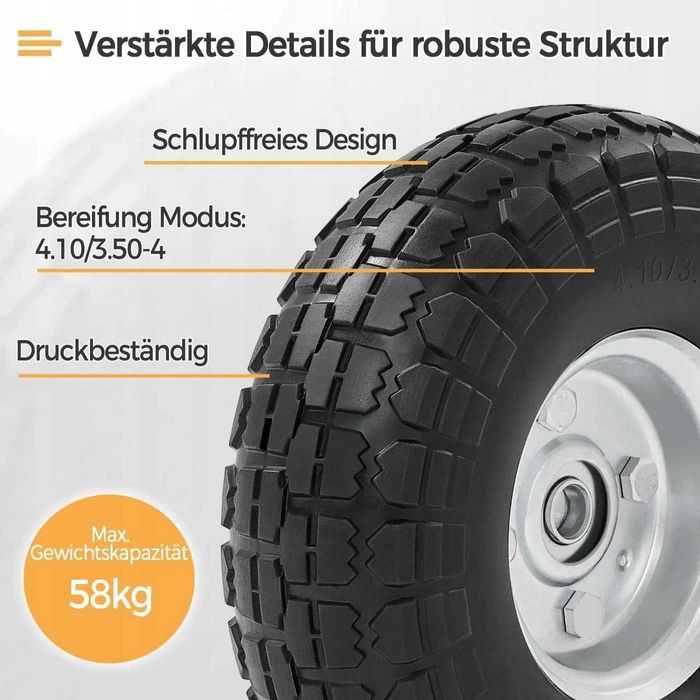 Koło poliuretanowe z pełną oponą, 255x80 mm