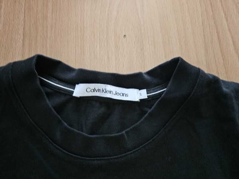Sukienka Calvin Klein Jeans S czarna logo na taśmach