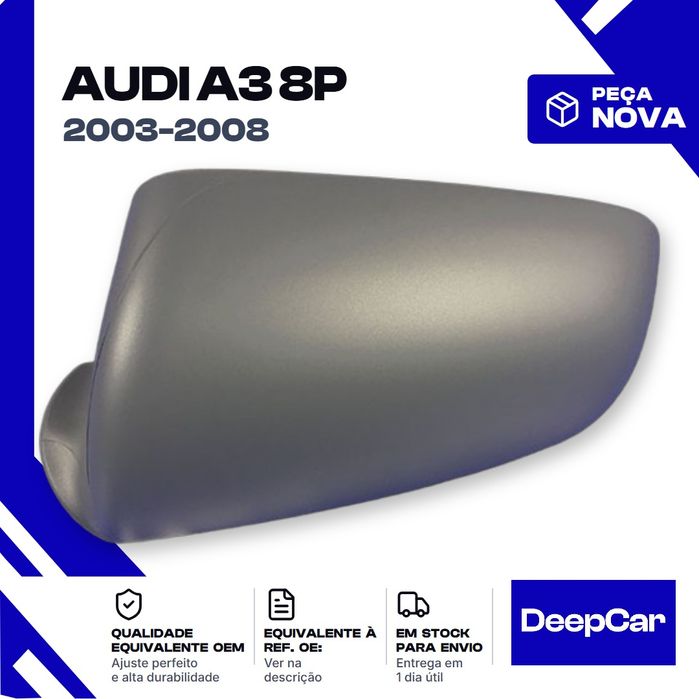 Capa do espelho retrovisor Audi A3 8P Esquerda (2003-2008) Peça Nova