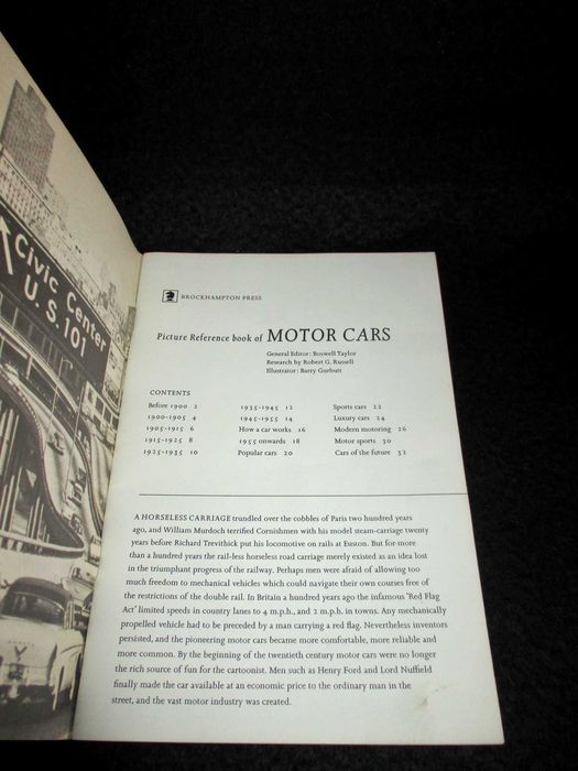 Livro Picture Reference Book of Motor Cars