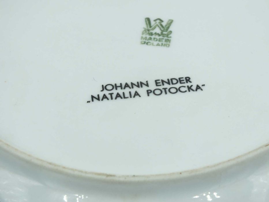 Assiette Portrait Vintage Johann Ender – Natalia Potocka – Porcelaine Polonaise, 32cm