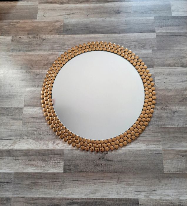 Lustro okrągłe złote, srebrne, rama złota ,srebrna