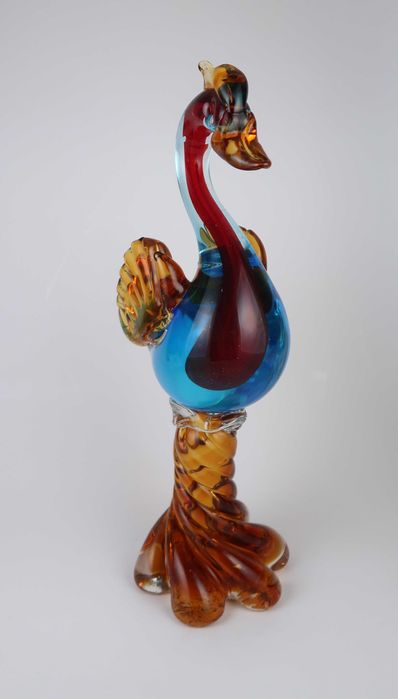 Escultura de pássaro Fénix em vidro Murano