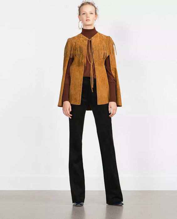 Накидка ZARA CAMEL STUDIO 100% шкіра