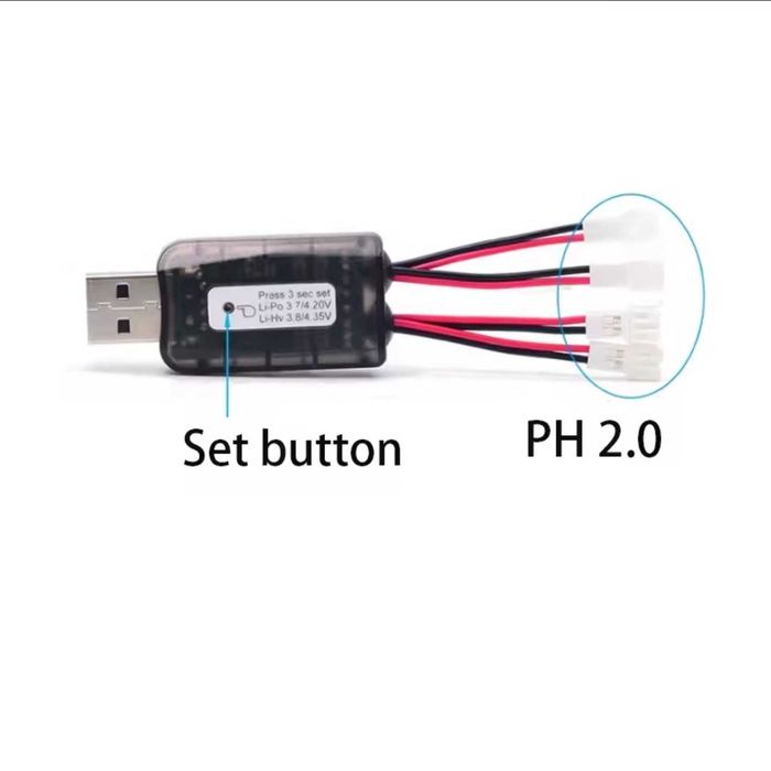 Плата зарядки 1s на 4 або 6 портів 4.35V, 0.2/0.6A USB AOKoda PH2.0