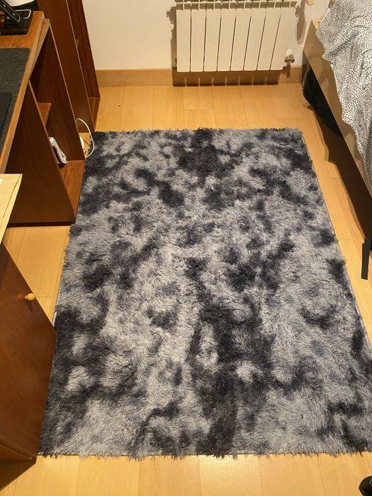 Tapete Tie Dye Cinza/Preto 120x160