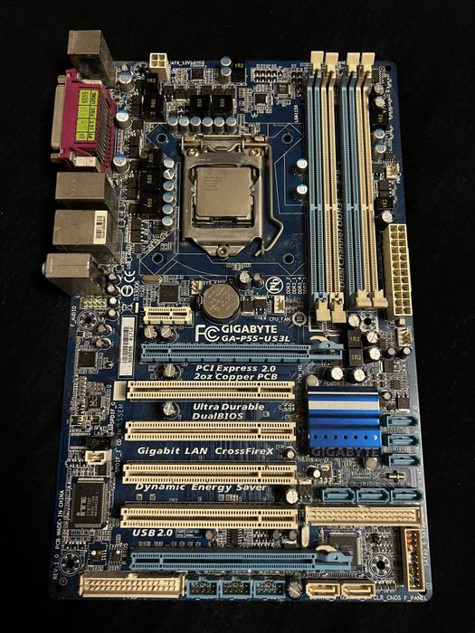 Материнська плата + процесор Gigabyte  GA-P55-US3L + Xeon X3440