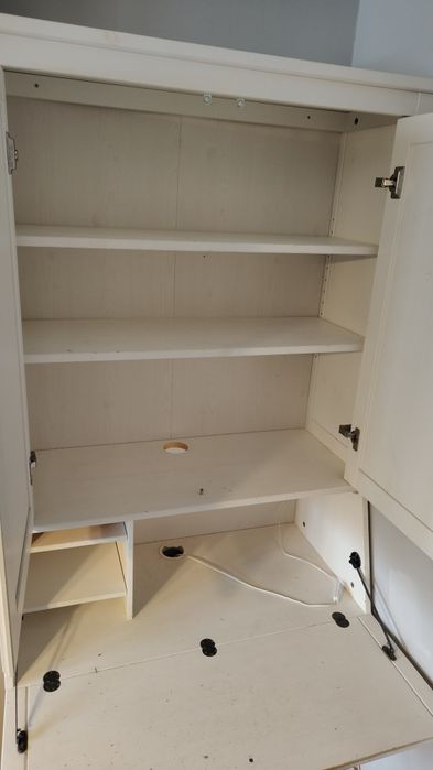 Ikea Hemnes sekretarzyk barek z nadstawką biały sosna