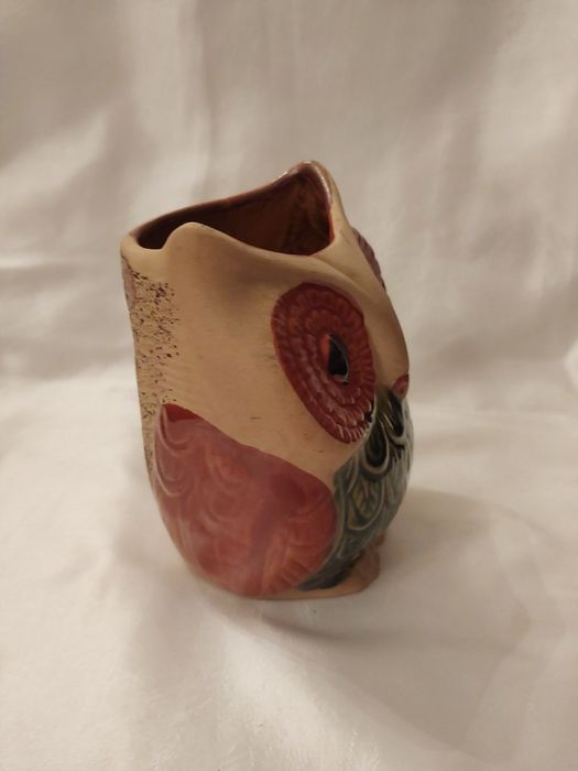 Sowa ceramiczna wazonik