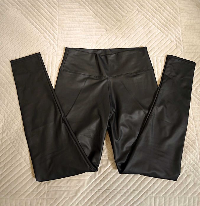 Legginsy skórzane modelujące, wysoki stan – S/M
