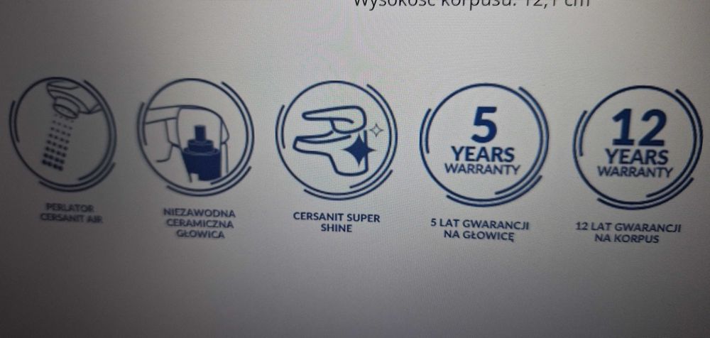 Bateria wannowa ścienna CERSANIT Cromo nowa nieużywana