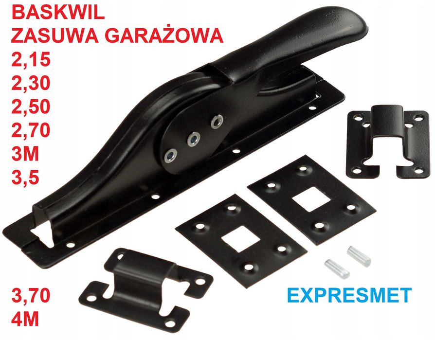 Zasuwka garażowa Baskwila Zamknięcie BASKWILE 250CM BRAM DRZWI CZARNA