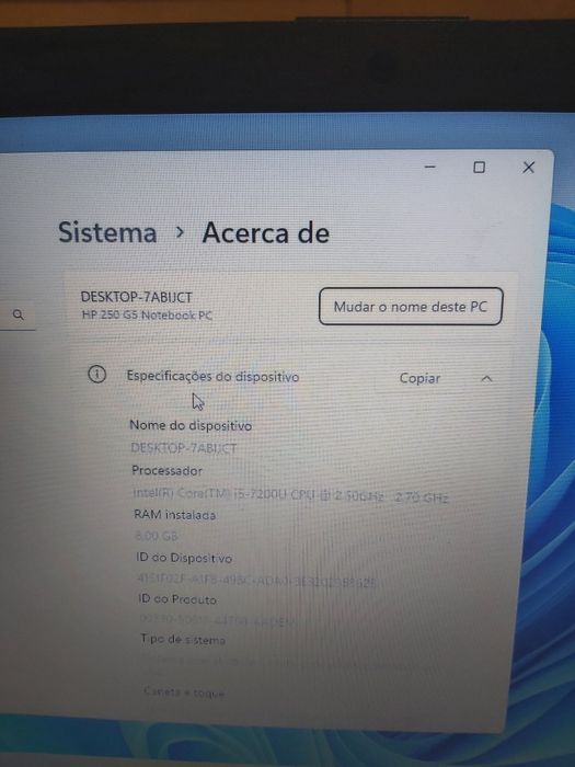 Portátil HP 250 G5 intel i5