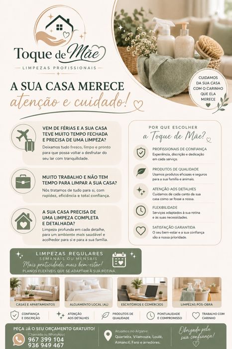 Toque de Mãe | Limpezas Domésticas e Profissionais