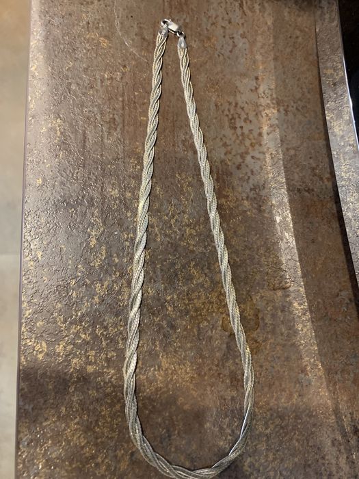 Piękny szeroki łancuch srebro 925