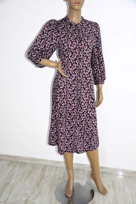 Sukienka MSCH szmizjerka łączka rękawki bufki zgrabna 38 M