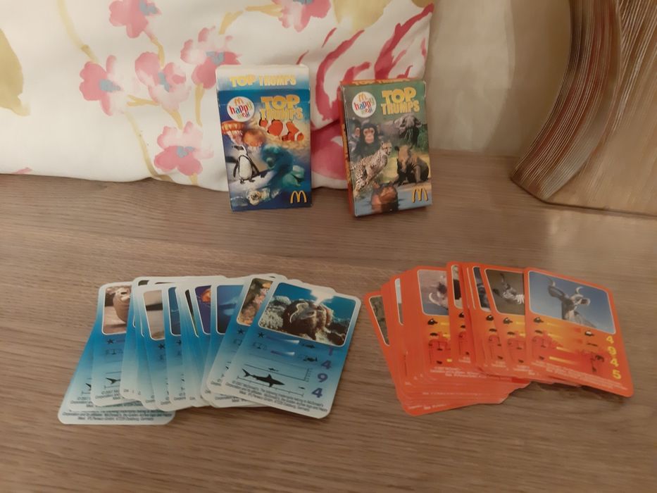 Top Trumps happy meal McDonald kolekcja karty zwierzaki edukacja zesta