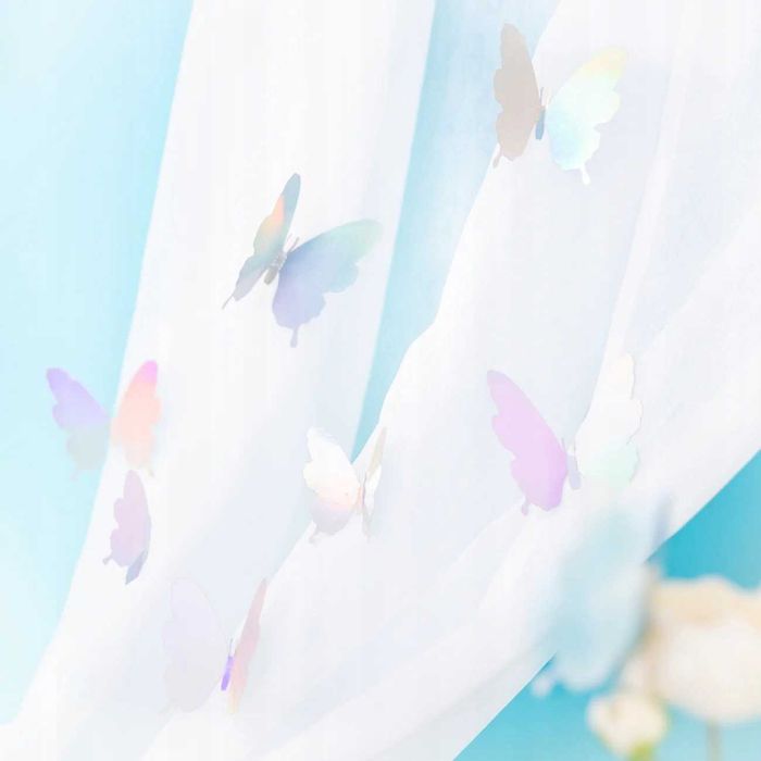 Naklejki 3D Dekoracyjne Motyle Motylki Holograficzne Srebrne 12 szt.