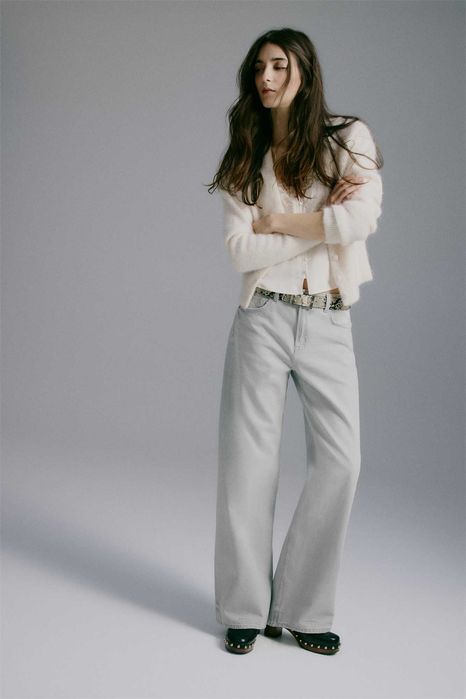 Spodnie dżinsowe 36 nowa kolekc szare Wide High Jeans PROMOCJA DIVIDED