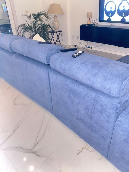 Sofá extensível veludo fácil limpar