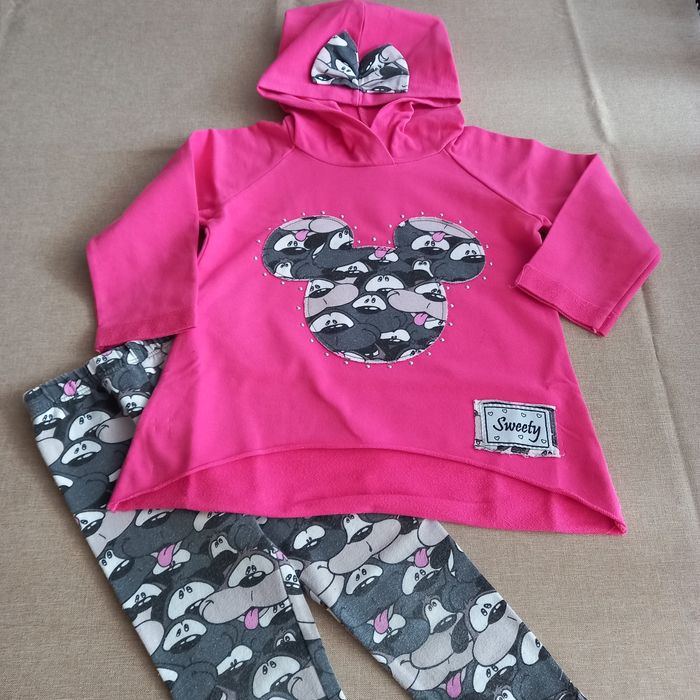 Komplet dziewczęcy, tunika i legginsy, Minnie, Sweety, r. 104