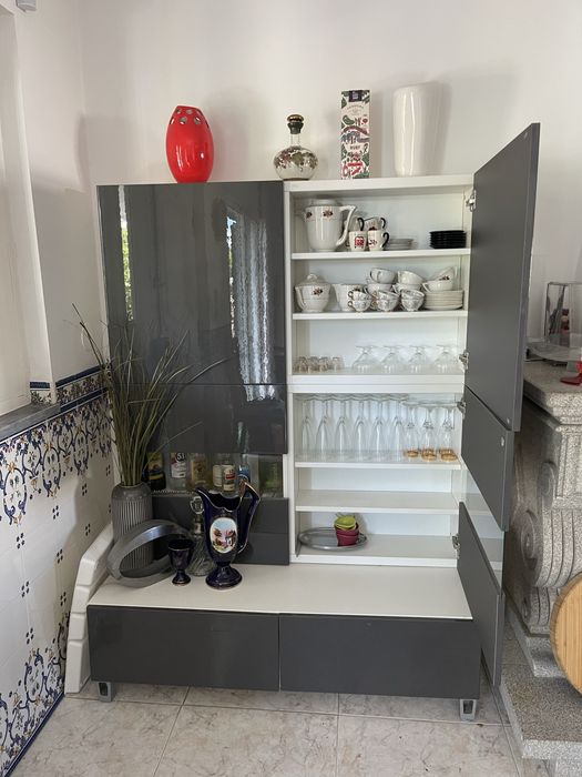 Móvel de televisão moderno com gavetas + armário de bar com gavetas