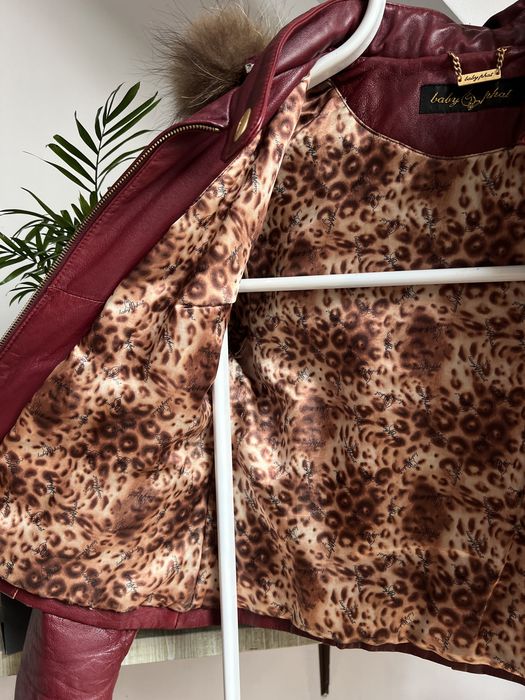 Vintage 2000s Baby Phat leather fur jacket kurtka z futerkiem