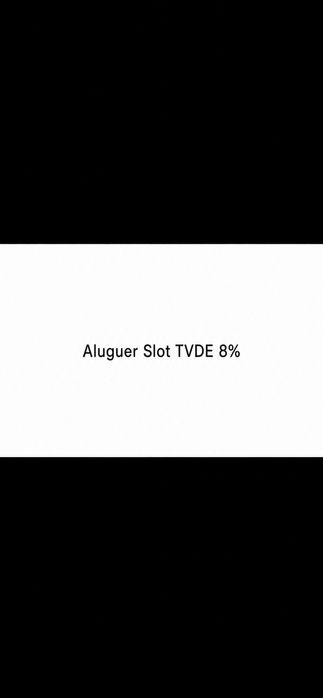 Aluguer Slot TVDE - 8% faturação liquida semanal.