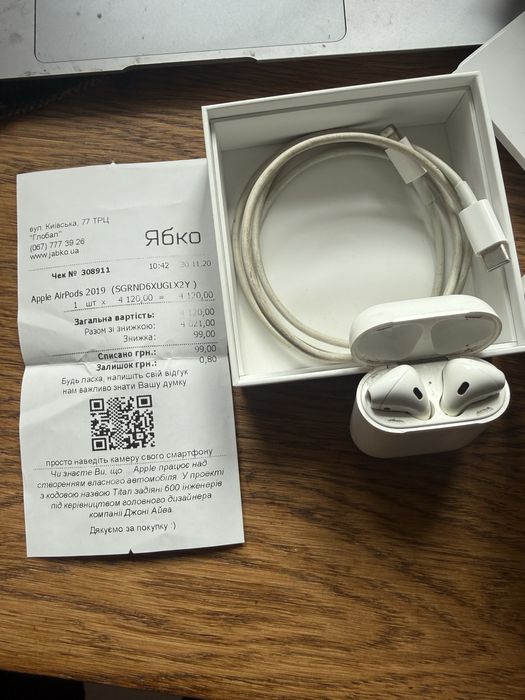 Apple airpods 2019 оригінал