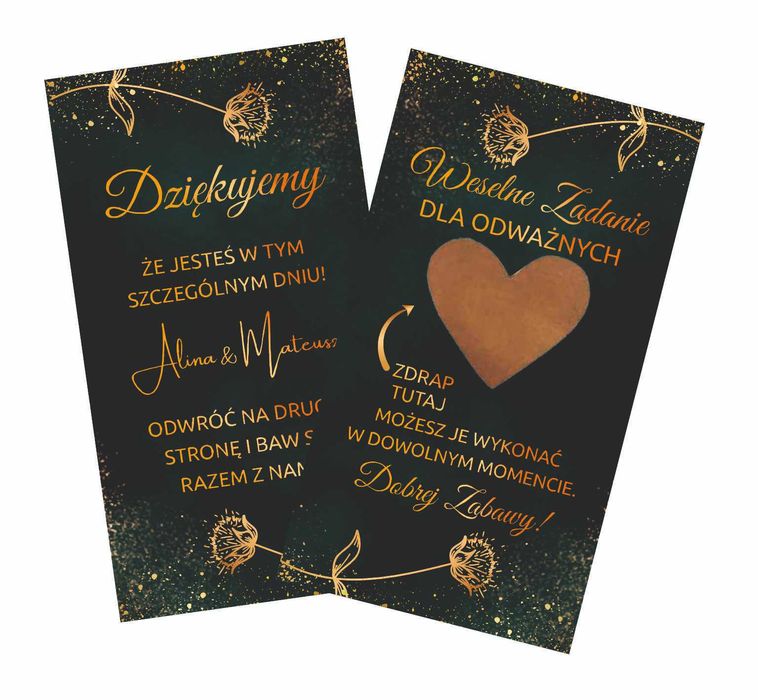 ZDRAPKI WESELNE 170 SZT. Podziękowania dla gości - Ciemnozielone Zck1