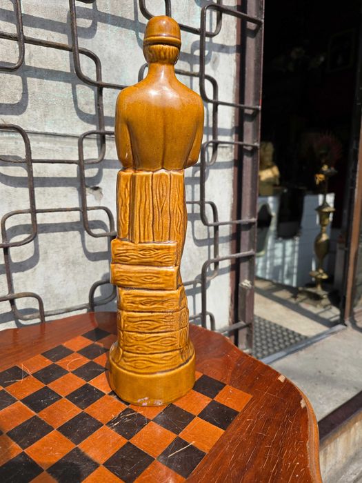 Stara duża ceramiczna figurka Górnik KWK Powstańców Śląskich