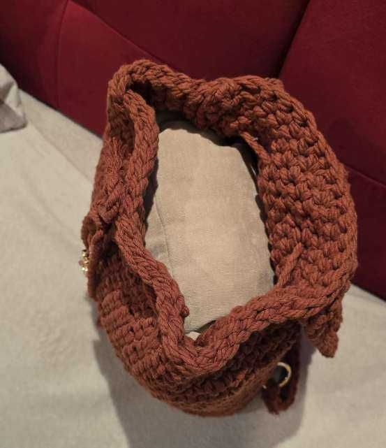 nowy plecak etno boho rudy sznurkowy