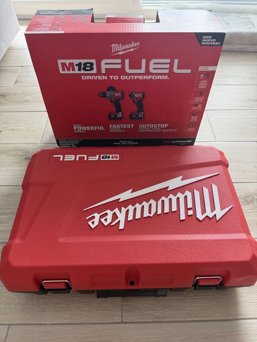 Zestaw Milwaukee Fuel 18v 3697-22 wiertarka  udarowa +zakretarka +2xaku 5.0ah +walizka. Mozliwa wysylka cala Polska